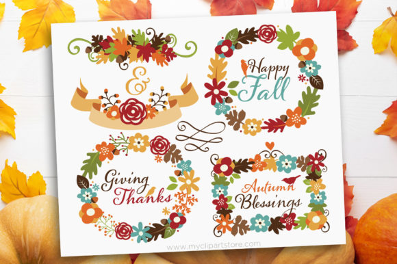 Autumn Wreaths Graphics for Seasonal Editorial Design