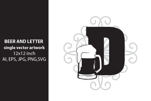 Beer, Monogram Letter D Graphics for Crafting