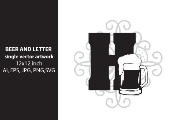 Beer, Monogram Letter H Graphics
