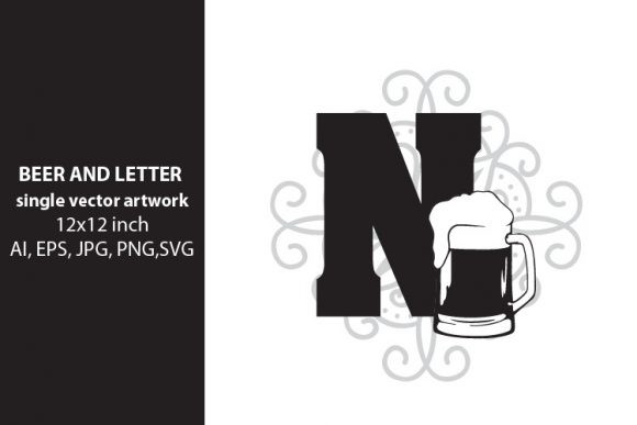 Beer, Monogram Letter N Graphics for Editorial and Web Use