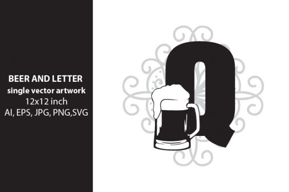 Beer, Monogram Letter Q Graphics for Branding