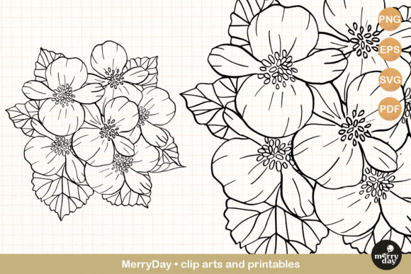 Begonia Flower Graphic for Crafting