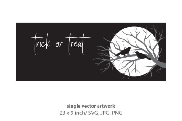 Birds, Tree Branch and Full Moon Graphics