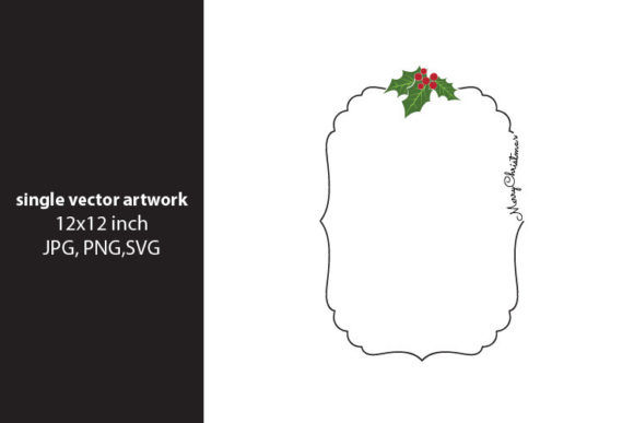 Christmas Holly Berry Frame - Vector Art for Branding
