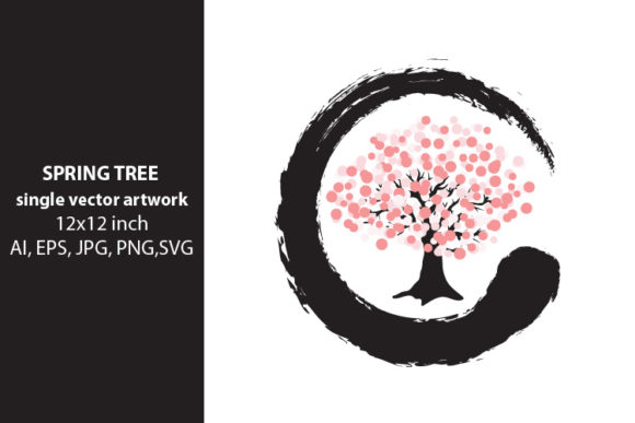 Floral Tree Graphic Design Asset