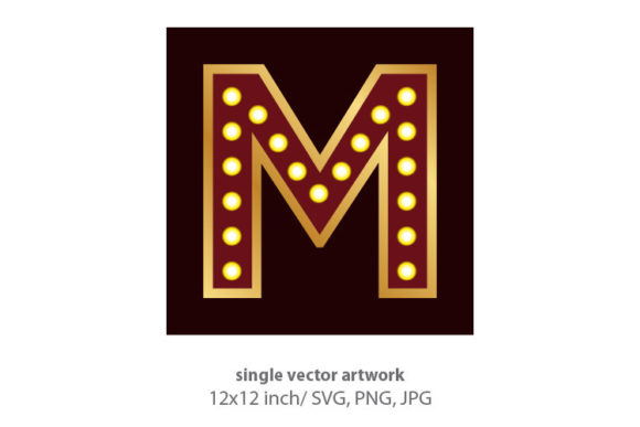 Lights Bulbs Inside Decorative Letter M Graphics
