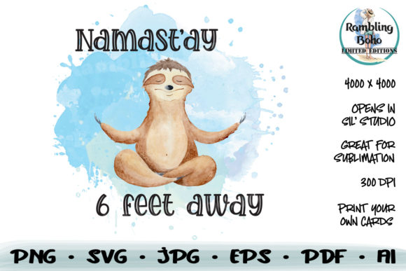 Namast ay 6 Feet Away Graphics