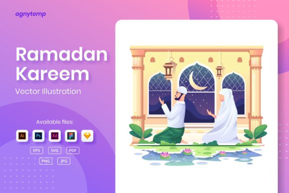 Ramadan Kareem Concept Flat Illustration