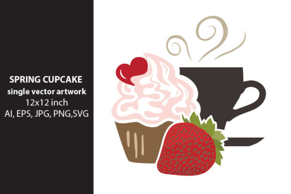 Spring Cupcake Vector Graphics for Branding