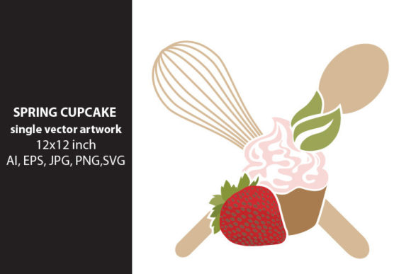 Spring Cupcake Vector Graphics for Branding