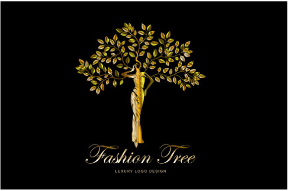 Woman Fashion Tree Graphics for Creative Projects